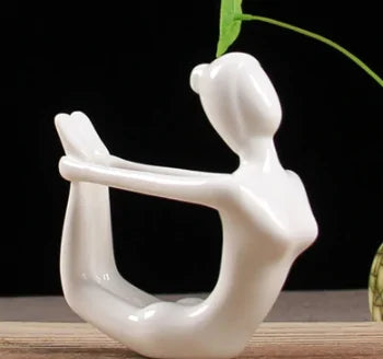 ZEN White Ceramic Yoga Figurines