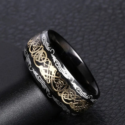 ZEN Black Dragon Inlay Ring