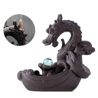 ZEN Ceramic Backflow Incense Burner Dragon