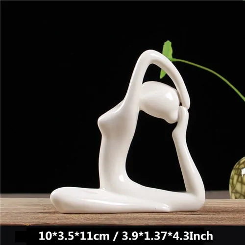 ZEN White Ceramic Yoga Figurines