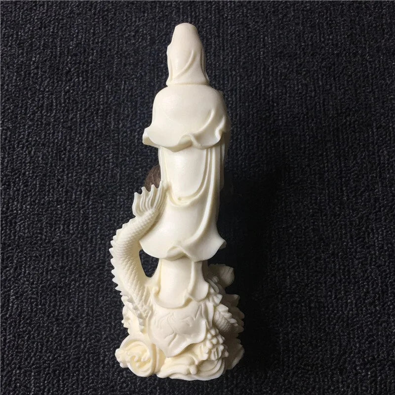 ZEN White Dragon Guanyin Statue 17 cm