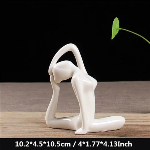 ZEN White Ceramic Yoga Figurines