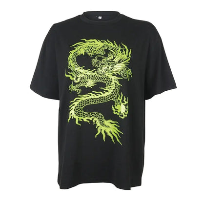 ZEN Dragon Print T-shirt Women's Tops