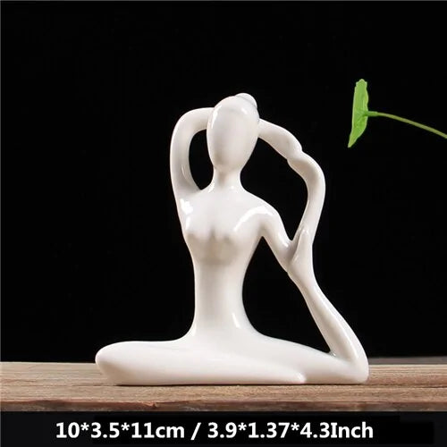 ZEN White Ceramic Yoga Figurines