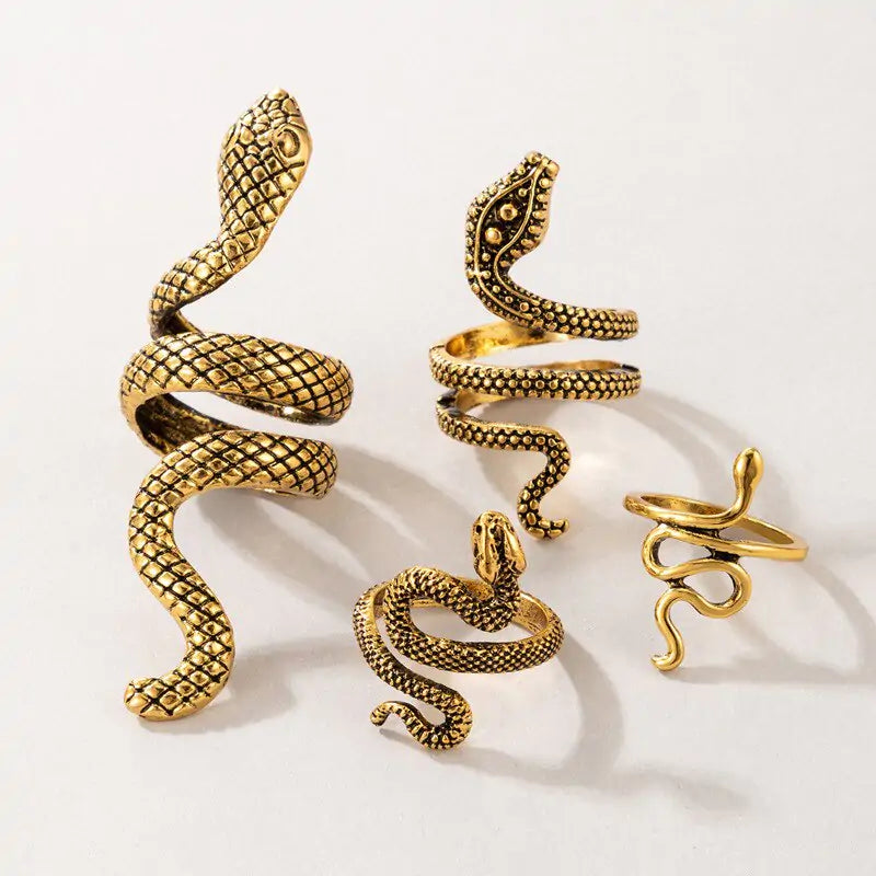 ZEN Texture Snake Ring Set