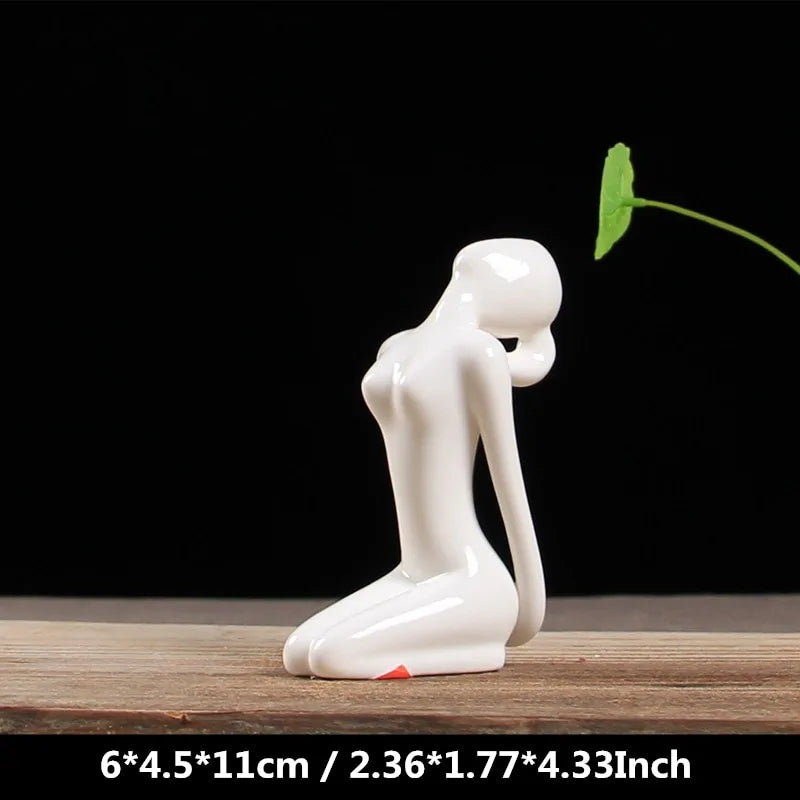 ZEN White Ceramic Yoga Figurines