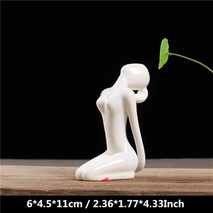 ZEN White Ceramic Yoga Figurines