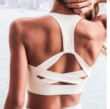 ZEN Athleisure Strap Push Up Sports Bra: Women's Gym Yoga Athletic Vest