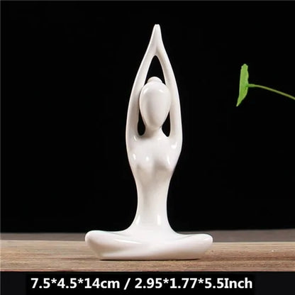 ZEN White Ceramic Yoga Figurines