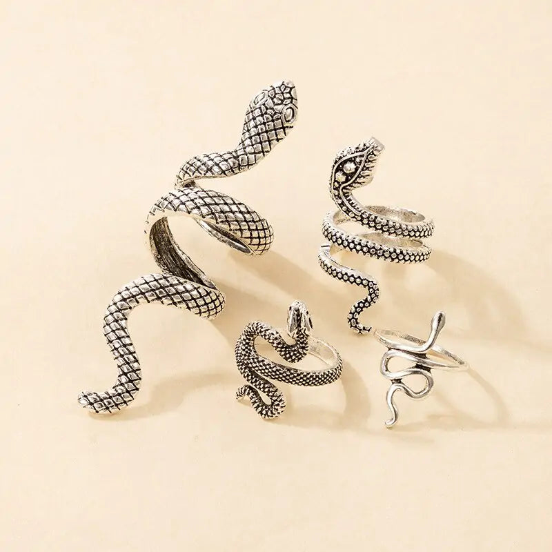 ZEN Texture Snake Ring Set