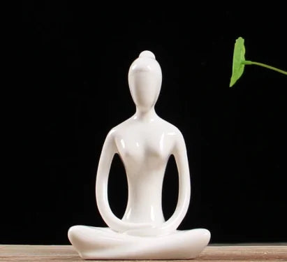 ZEN White Ceramic Yoga Figurines