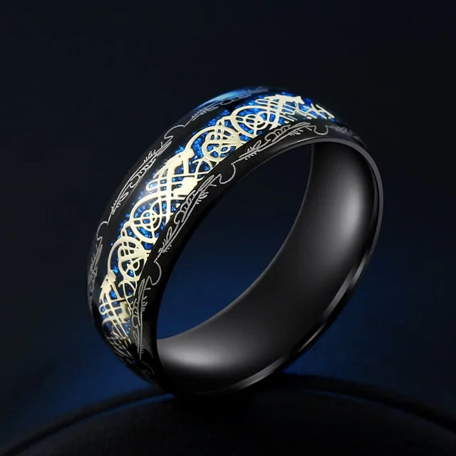 ZEN Black Dragon Inlay Ring