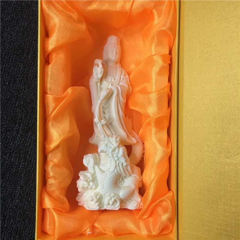 ZEN White Dragon Guanyin Statue 17 cm