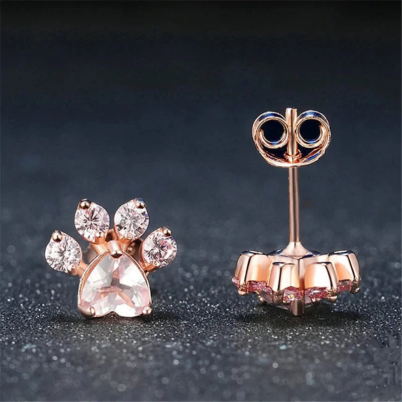 ZEN Rose Gold Paw Earrings Celebrate Your Love for Pets!