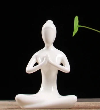 ZEN White Ceramic Yoga Figurines