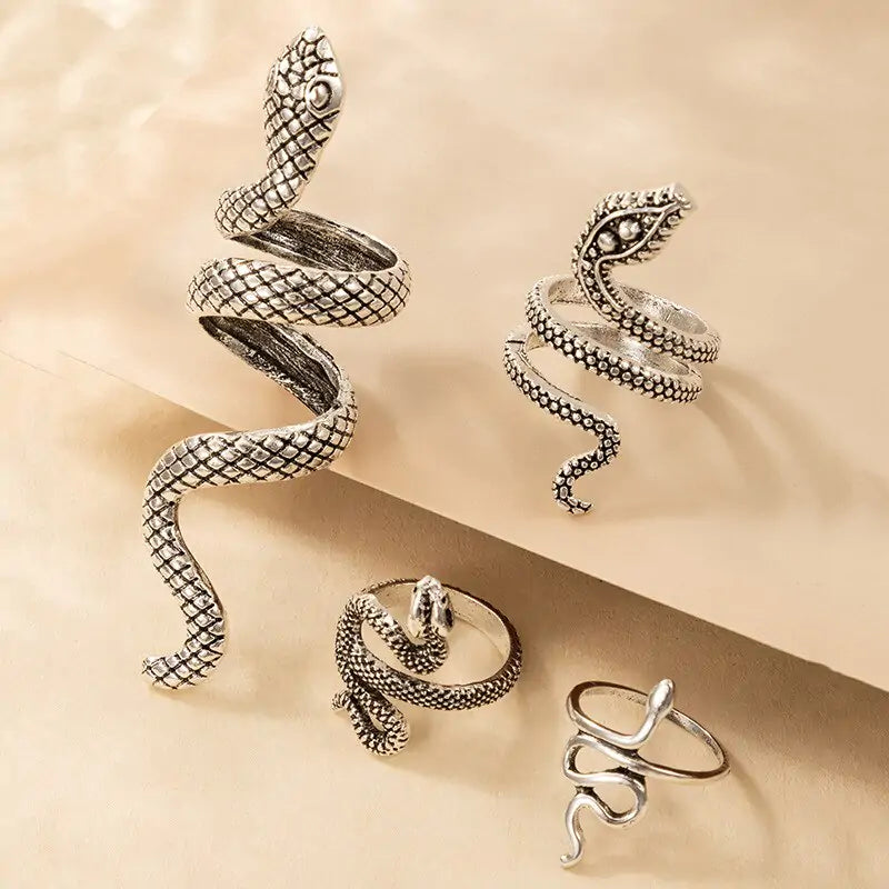 ZEN Texture Snake Ring Set