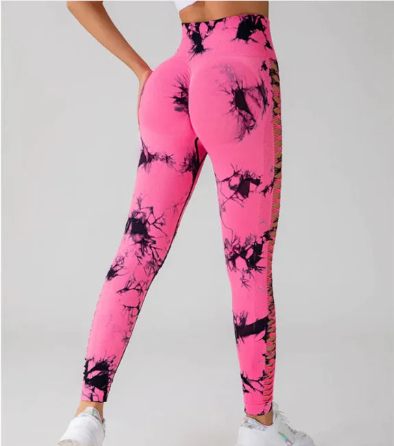 ZEN Tie-Dye High-Waist Mesh Yoga Leggings