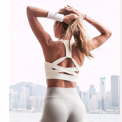 ZEN Athleisure Strap Push Up Sports Bra: Women's Gym Yoga Athletic Vest